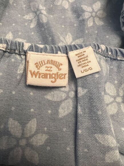 Billabong x Wrangler Women's Floral Crop Tank Top Blue Size L NWT​ - Picture 3 of 8